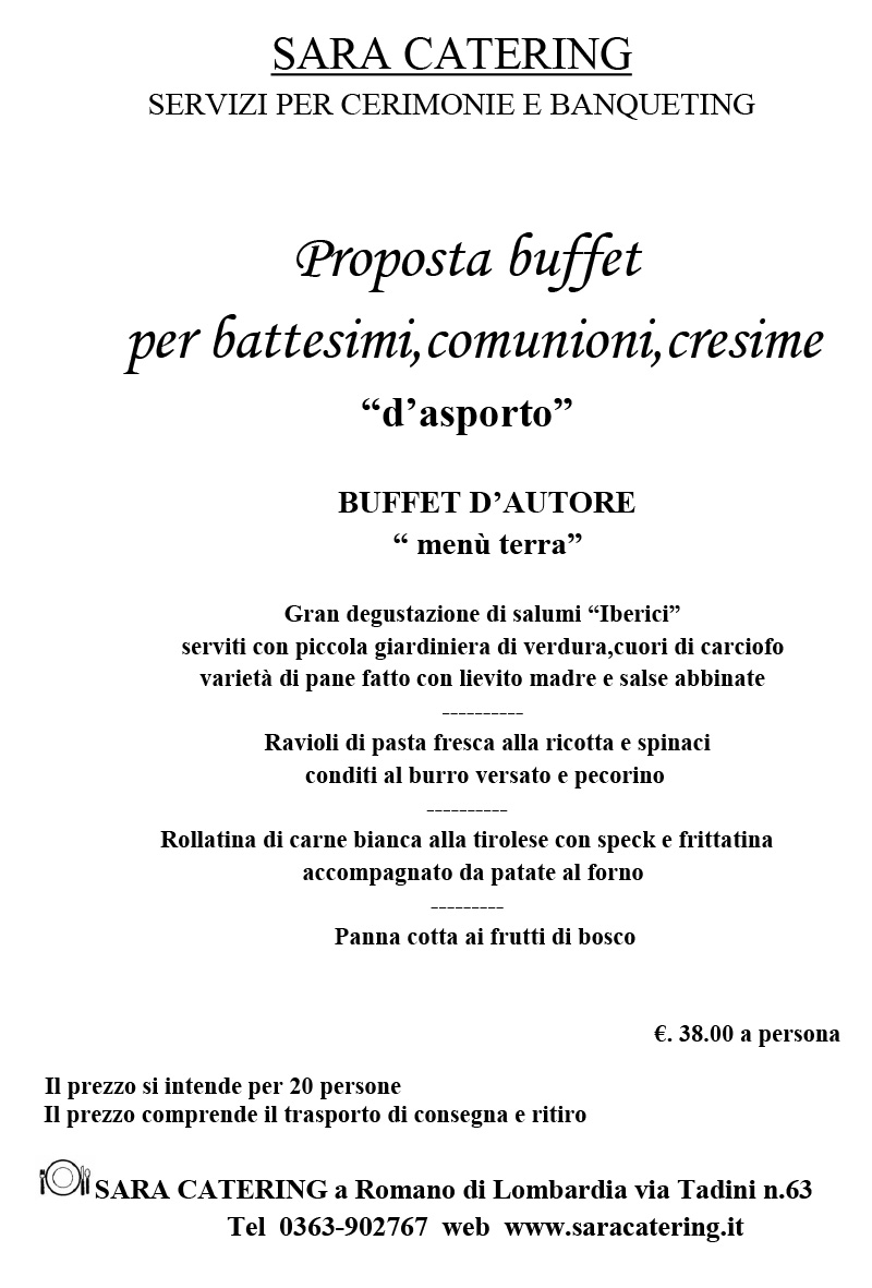Menu' buffet 1